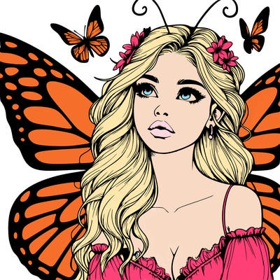 butterfly fairy realistic girl