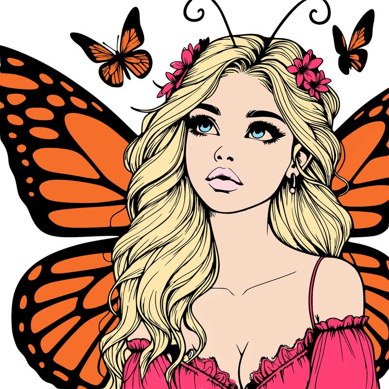 butterfly fairy realistic girl