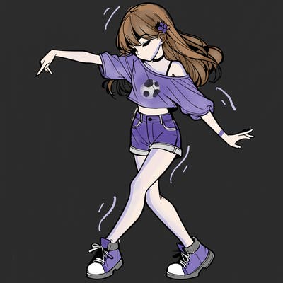 realistic girl danceing
