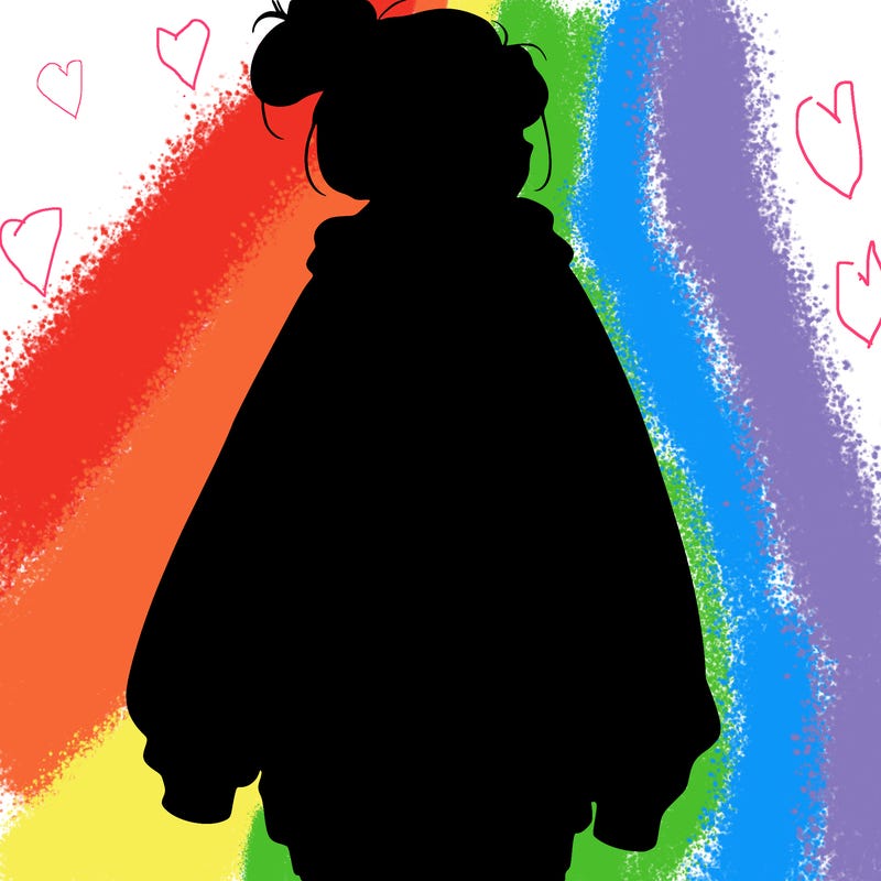 realistic girl with a oversized sweatshirt on and a bun