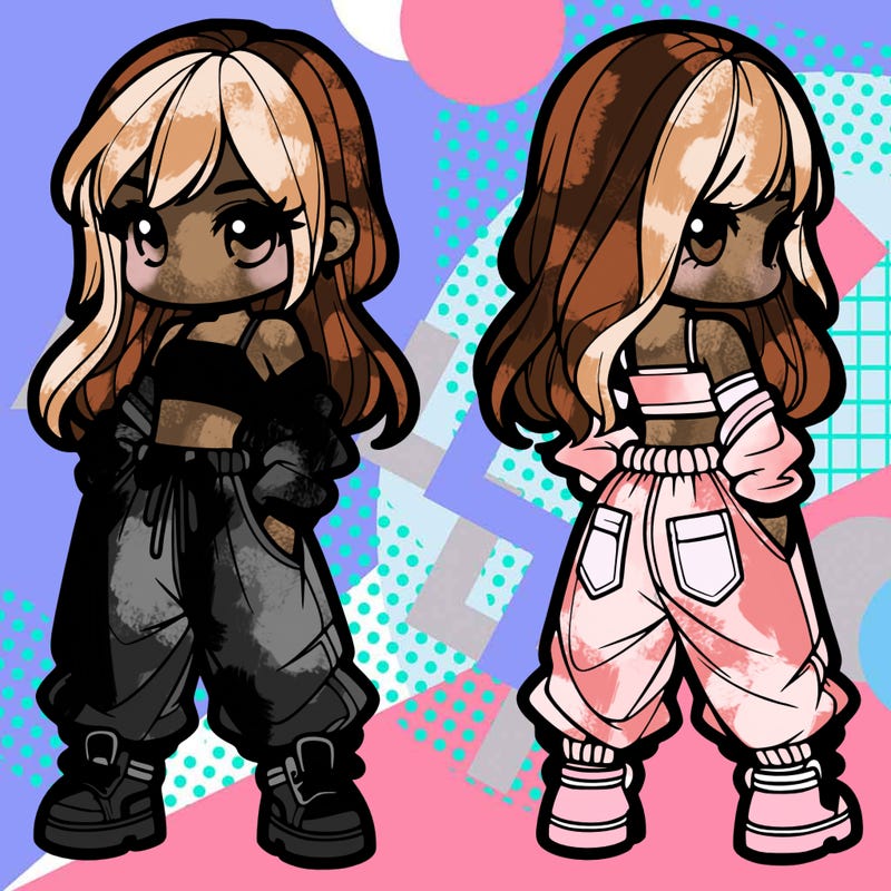 girl in crop top and baggy pants