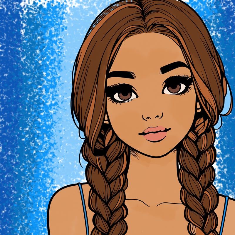 realistic girl with braids