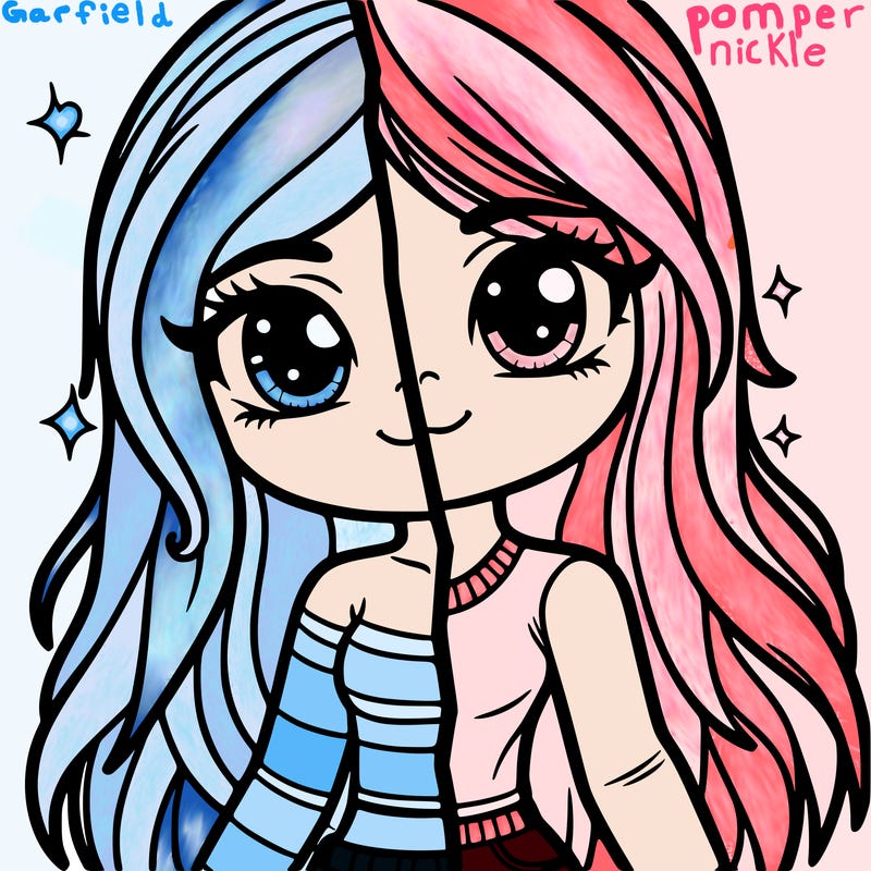 a girl half and half