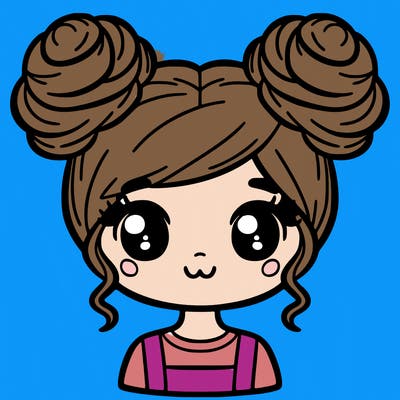girl with buns cute
