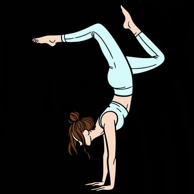 a woman doing a handstand