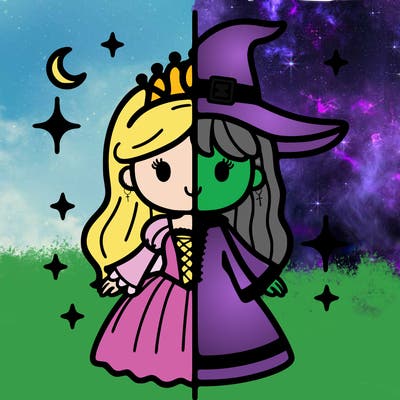 split princess and witch