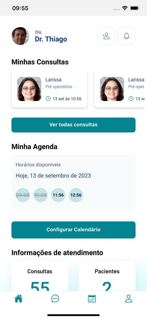 Doctor Link - Doctor Link app dashboard showing upcoming patient consultations and medical schedule management