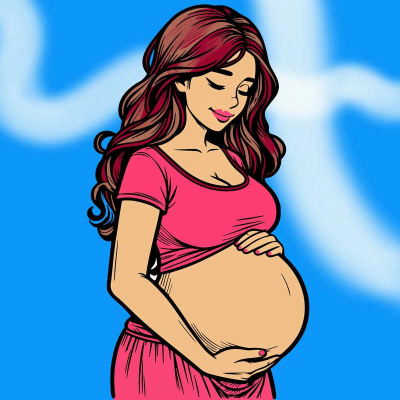 woman heavily pregnant realistic