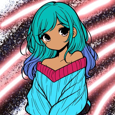 shy pretty girl wearing a sweater that is falling off one shoulder portrait