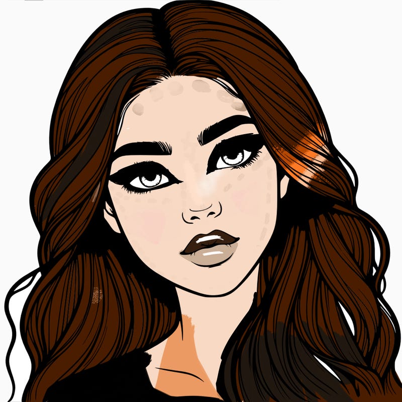 realistic teenage girl with pretty hair