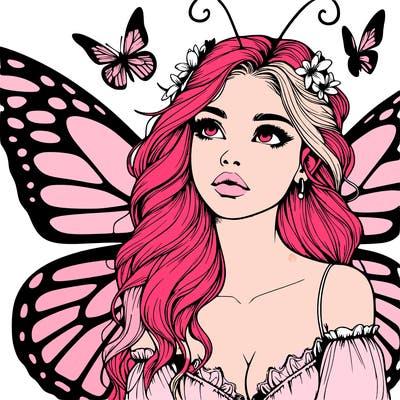 butterfly fairy realistic girl