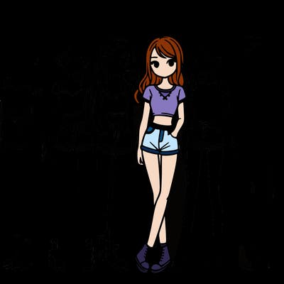 a group of girls wearing crop tops and shorts