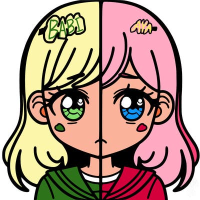 a split of a girl