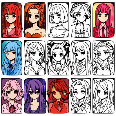 girls that look diffrent anime