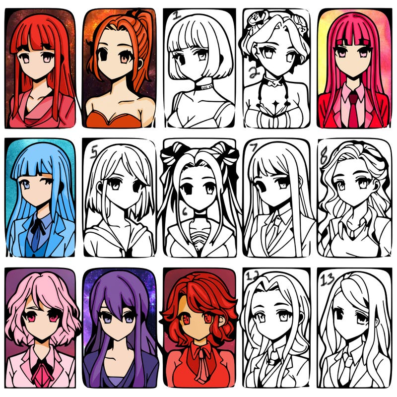 girls that look diffrent anime