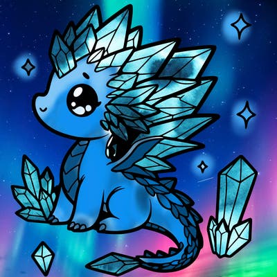 little cute crystal dragon
