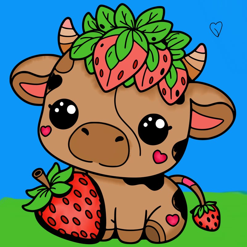 cute strawberry cow