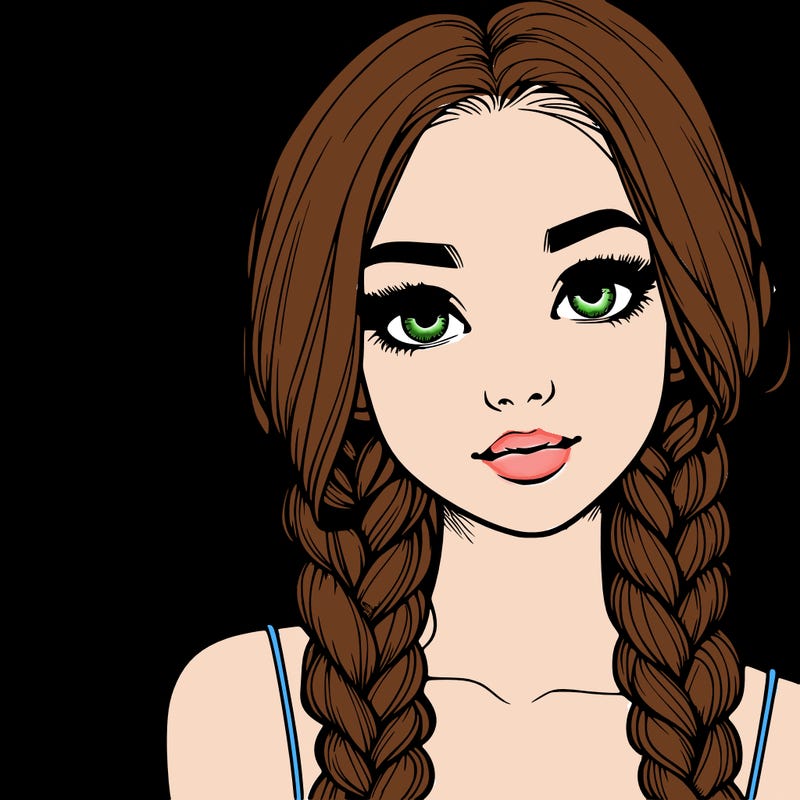 realistic girl with braids
