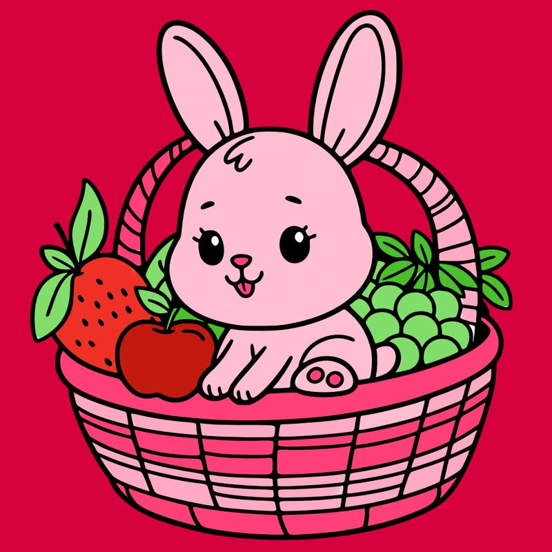 bunny in a fruit basket