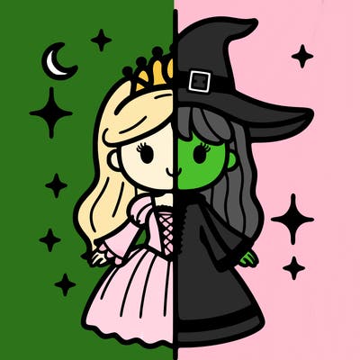 split princess and witch