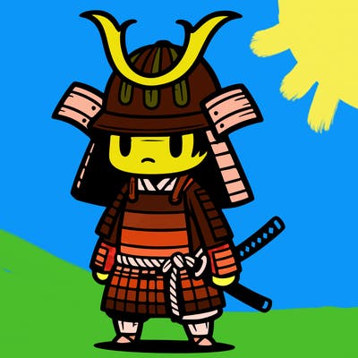 samurai in simple japanese armor