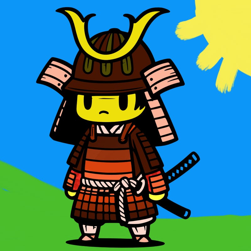 samurai in simple japanese armor