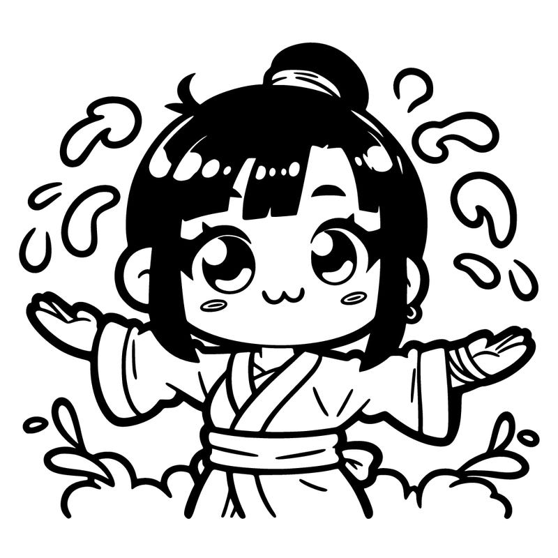 super cute girl water bender