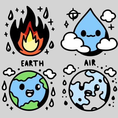 fire, earth, water,air