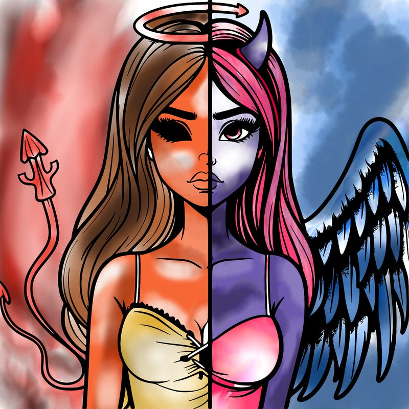 devil vs angel realistic girl