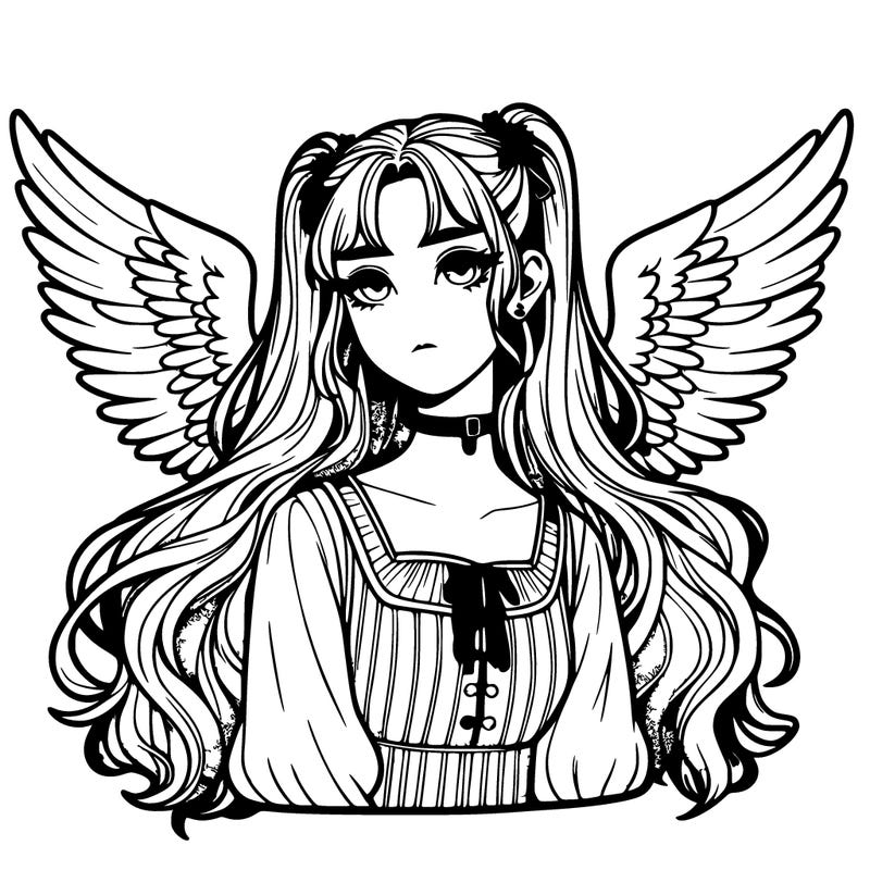 realistic girl with wings