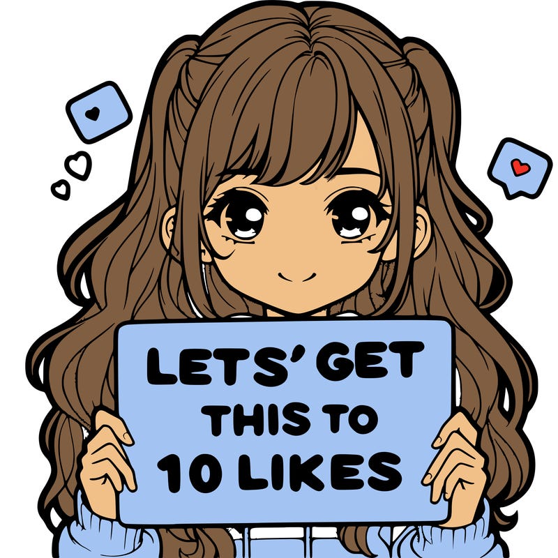 girl holding up sign that says let’s get this to 10 likes realistic