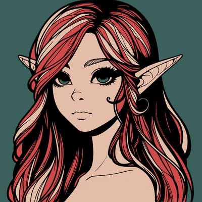 elf girl realistic dark fantasy