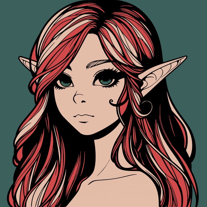 elf girl realistic dark fantasy