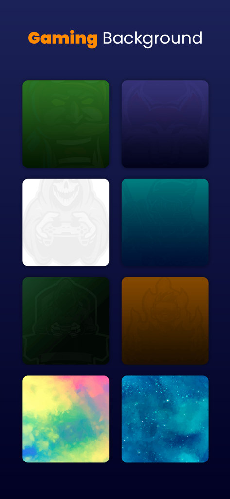 Gaming Logo Maker Esport 2023 - Una selección de plantillas de fondo para gaming, incluyendo siluetas de mascotas y texturas artísticas para el diseño de logos de esports.