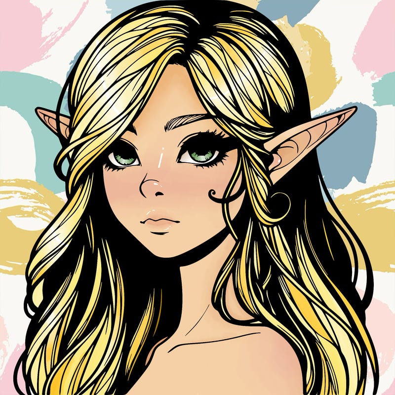 elf girl realistic dark fantasy