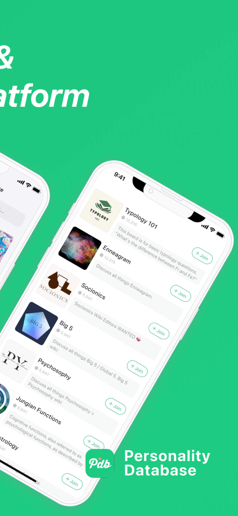 The Typology App - Pdb Classic - Une liste de forums communautaires de typologie de personnalité dans l'application PDB Classic incluant l'Ennéagramme et la Socionique.