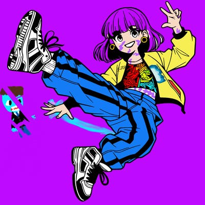 break dancing manga girl