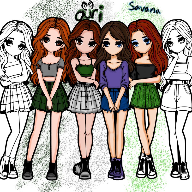 a group of girls realistic