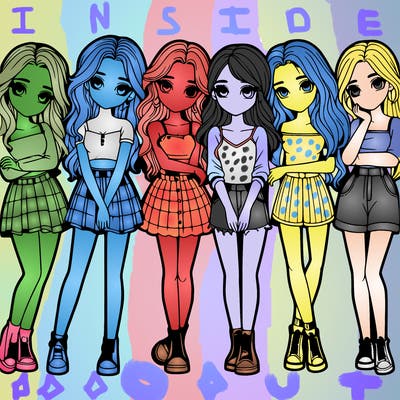 a group of girls realistic