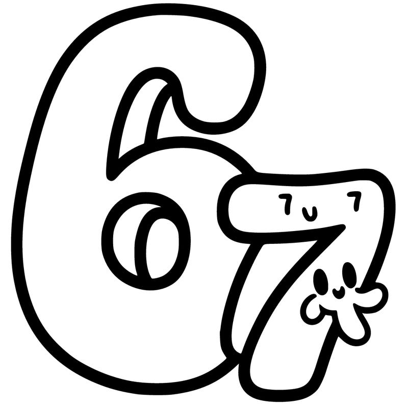 a number of a 6 and a seven