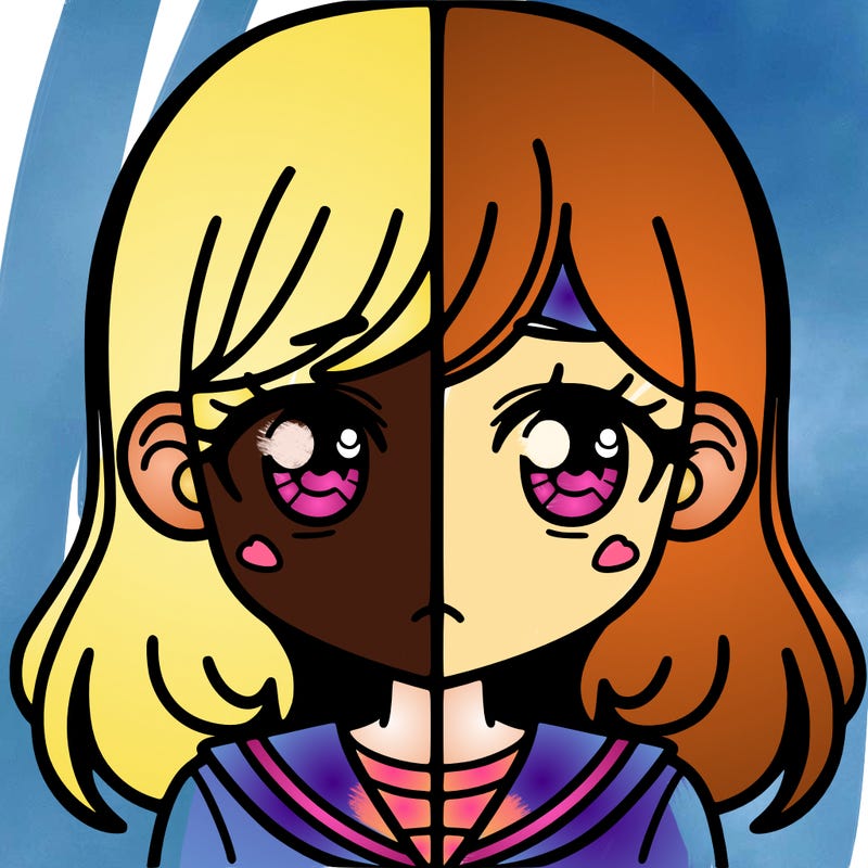 a split of a girl