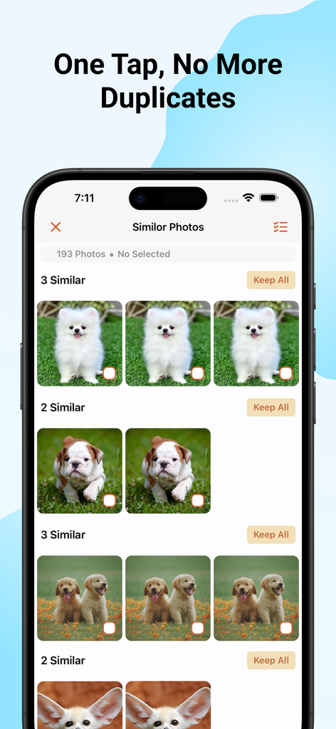 Gallery - Photo Locker - Gallery app showing the similar photos feature to find and remove duplicates