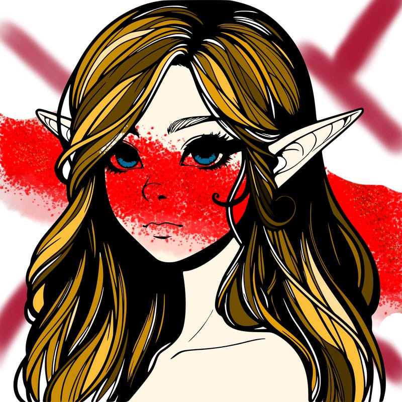 elf girl realistic dark fantasy