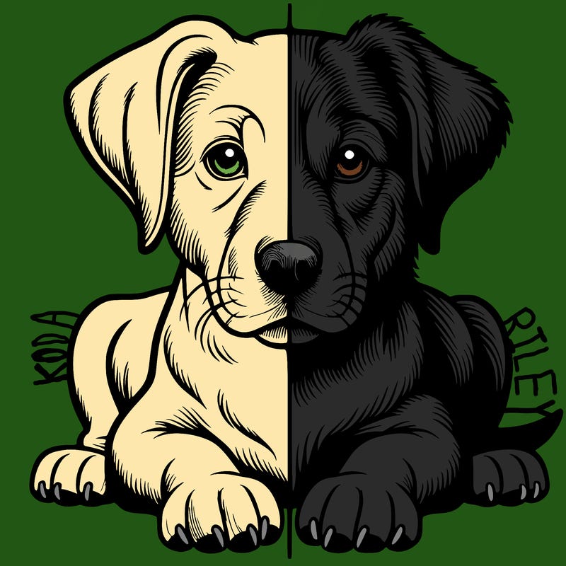 realistic dog split picture