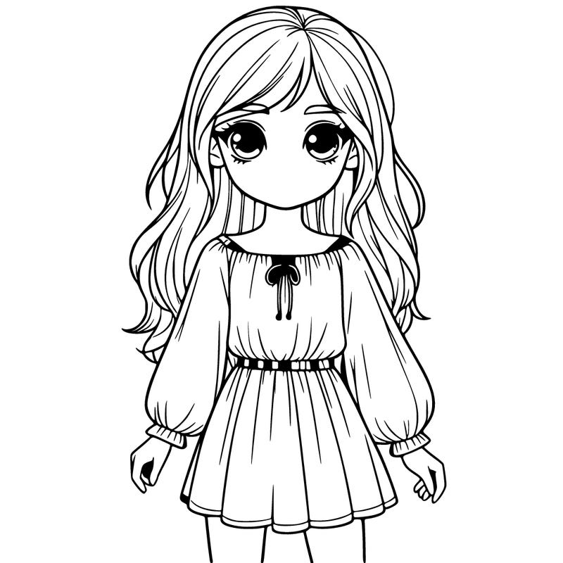 a realistic girl standing