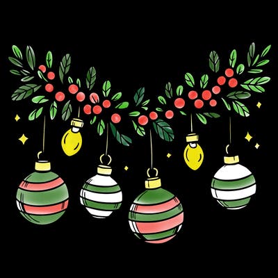 christmas garland with big bulbs