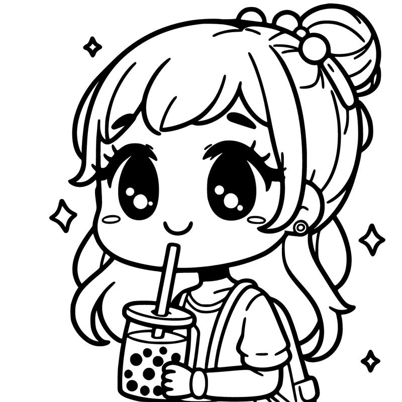 girl drinking boba