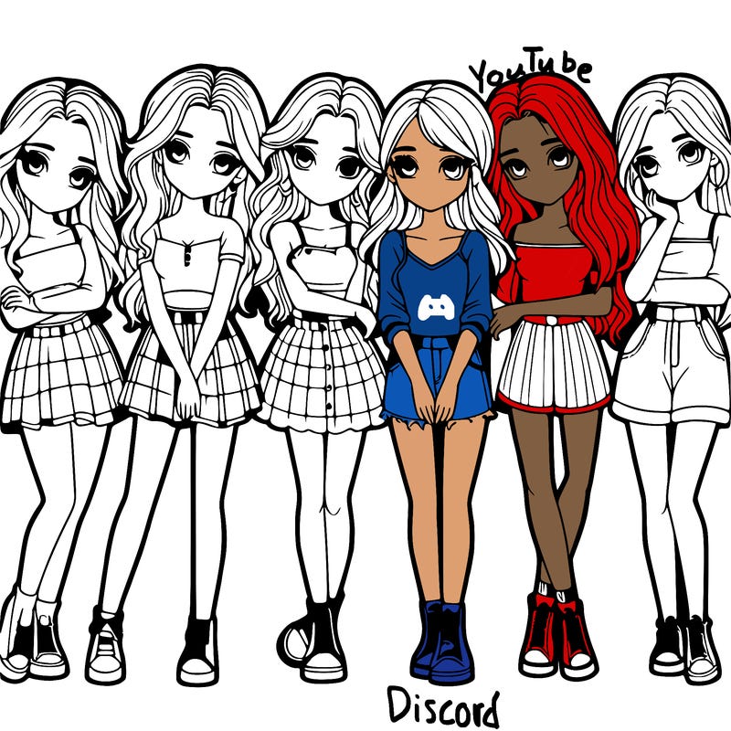 a group of girls realistic