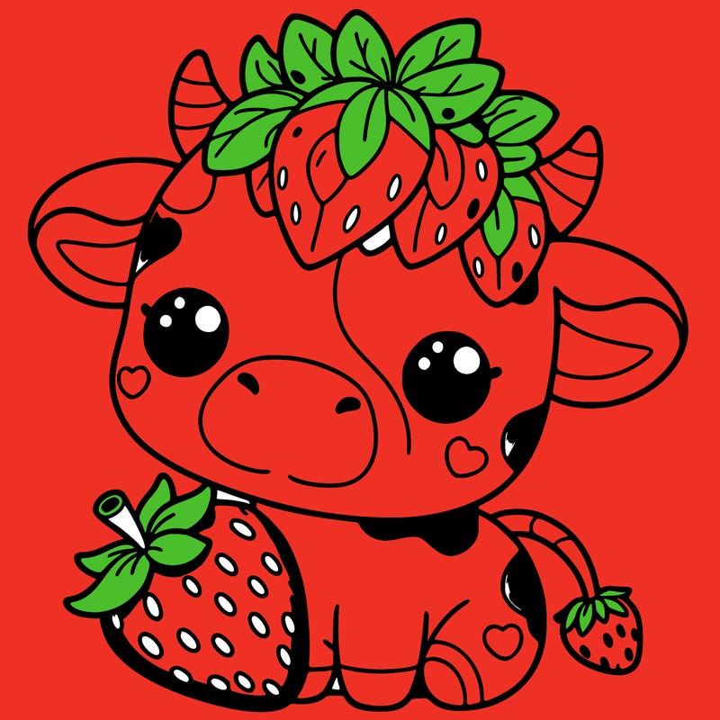 cute strawberry cow