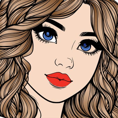 beautiful realistic girl close up to the camera with wavy hair,